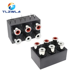 2PCS AV6-8.4-22 Socket RCA lotus socket Audio And Video Socket Signal Socket Sealed 6-Hole Bit