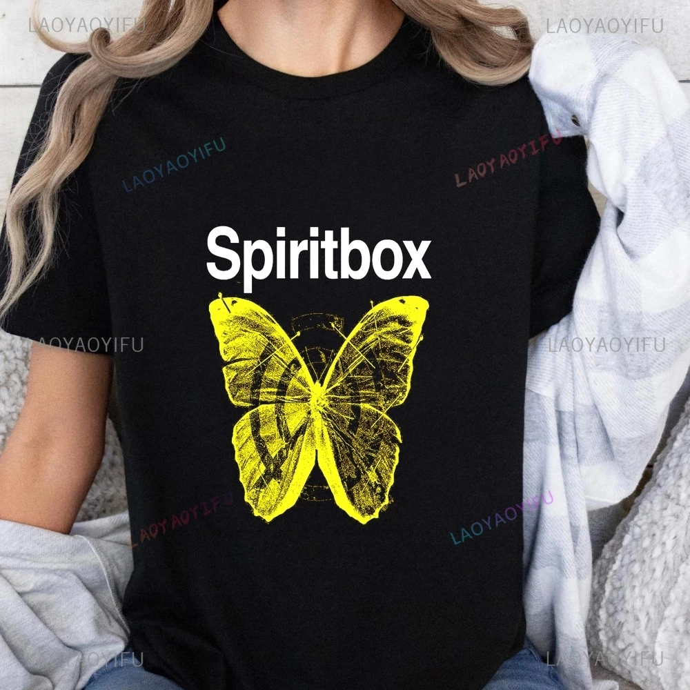 Spiritbox Printed T-shirt, Unisex, Trendy, Harajuku Style, Short-sleeved, Men's and Women's, Large Size T-shirt with Pattern.