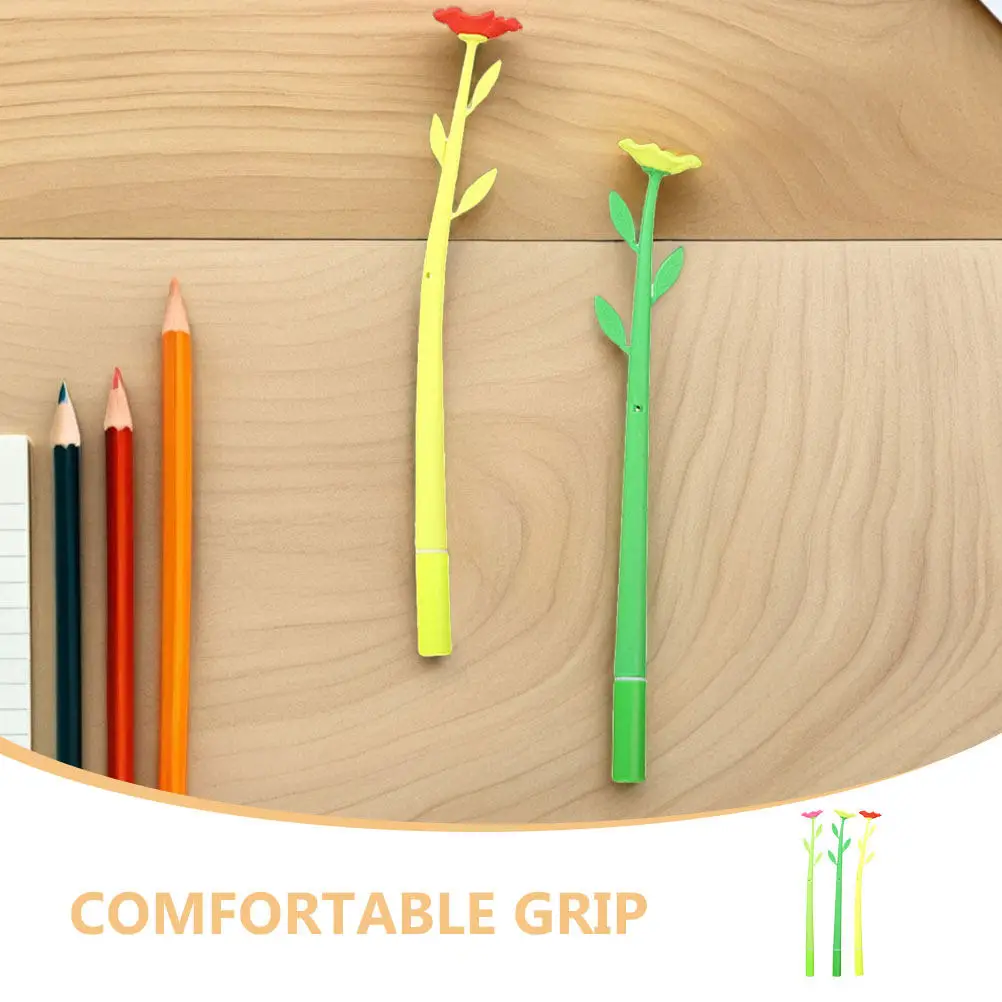 50Pcs Flower Writing Pens Unique 3D Floral Pattern Smooth Gel Ink Cute Cartoon Design for Note Taking Signing Documents