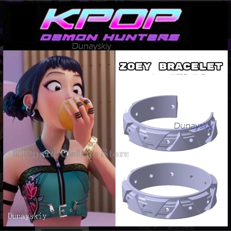 Disfraz adulto Rumi zoey Mira armadura de hombro dorada pulsera de Color Prop Kpop demonio disfraces de halloween