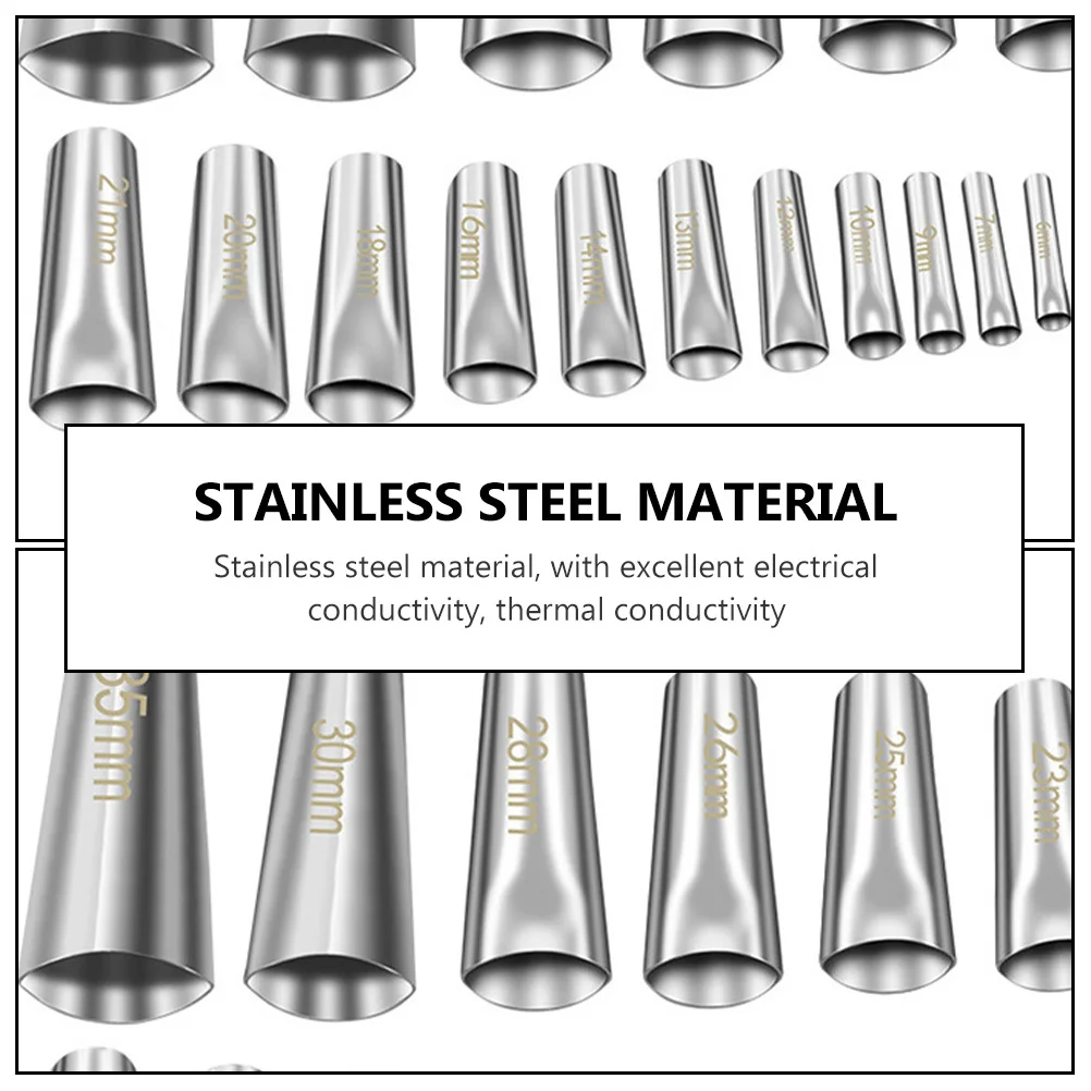 

18pcs Stainless Steel Nozzle Set Sealant Caulking Tips Reusable Kitchen Applicator Tools High Conductivity Electric