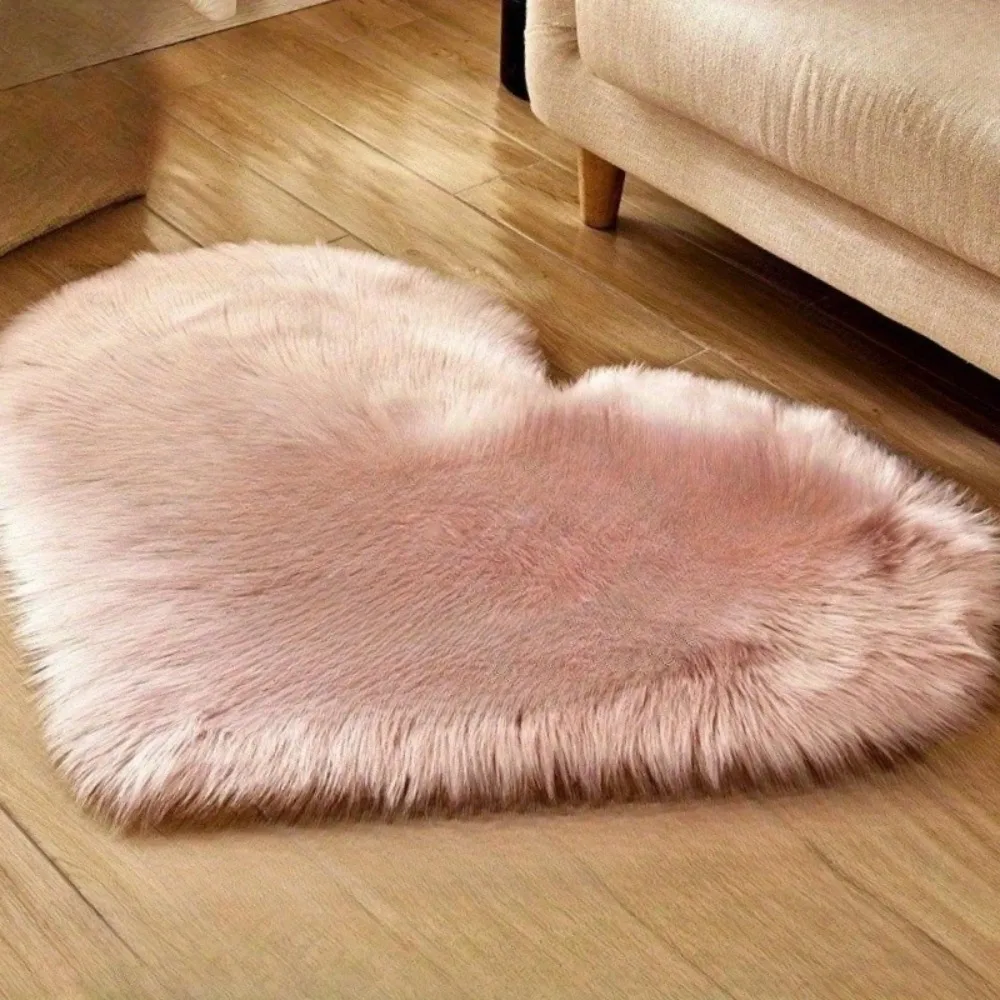 1pc Living Room，Bedroom Rugs Artificial Wool Sheepskin Hairy Carpet Faux Floor Mat Plain Fluffy Soft Rug Capetes