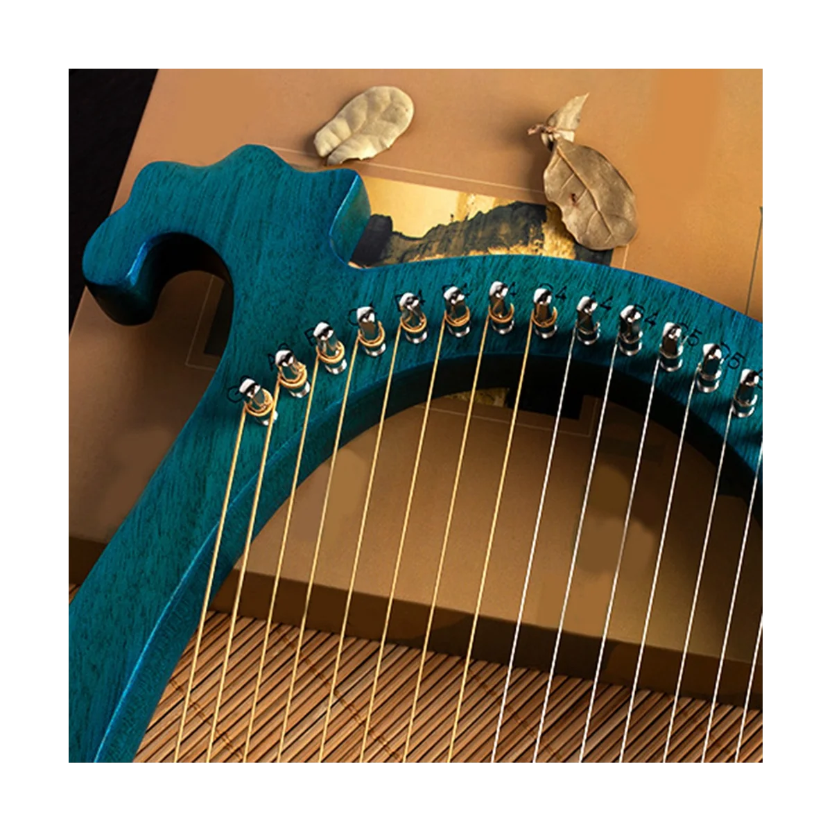 

Lyre Harp 16 струн, деревянный музыкальный инструмент, струна, инструмент с тюнинговым ключом, запасные синие струны