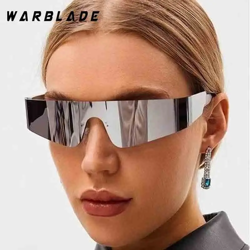 Designer One-Pieces Women Sunglasses New Fashion Rimless Punk Men Sunglasses Outdoor Sports Cycling Windproof Goggles UV400 Очки