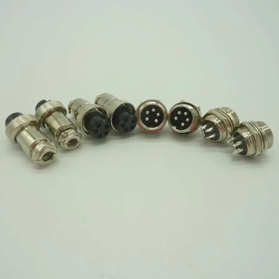 

5pcs Circular aviation plug GX12-5P male female matching connector 12M-5AB connector Electronic Accessories & Supplies