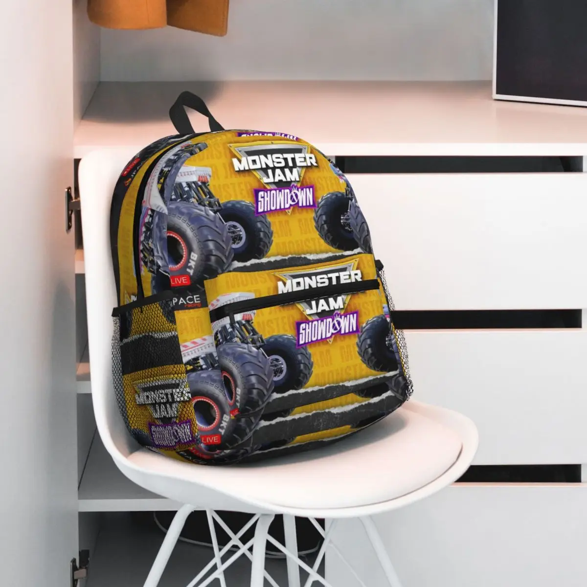 

Классический студенческий рюкзак с узором Monster Jam, школьная сумка, походный дорожный рюкзак для мужчин и женщин, модная сумка для книг, сумки на плечо