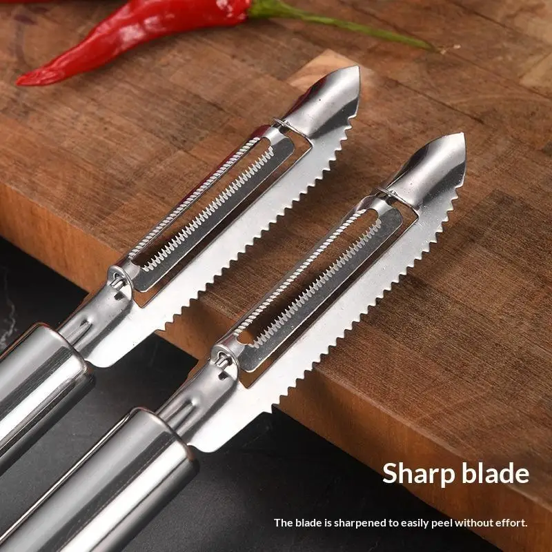 New Stainless Steel Vegetable Skinner Scallion Shredder All-Purpose Potato Vegetable Skinner Peeling Blade Kitchen Tool