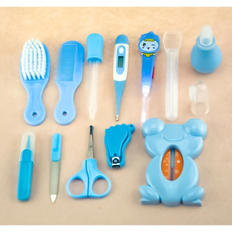 Baby 13-piece Cooking Cloth Bag Set Children\'s Nasal Inhaler Nail Clip Pers Cartoon Set Daily Cleaning Supplies Care Kit