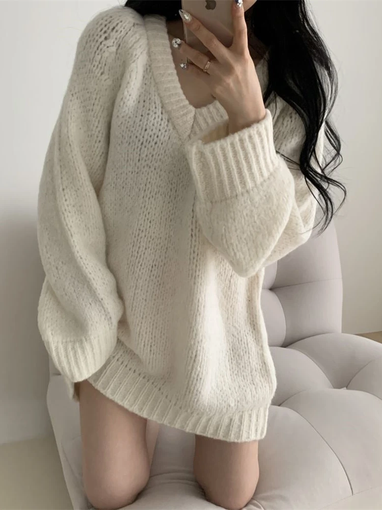 Women Sweater Womens Winter Sweaters Pullover Traf Female Knitting Overszie Long Sleeve Loose Knitted Outerwear Ropa De Mujer