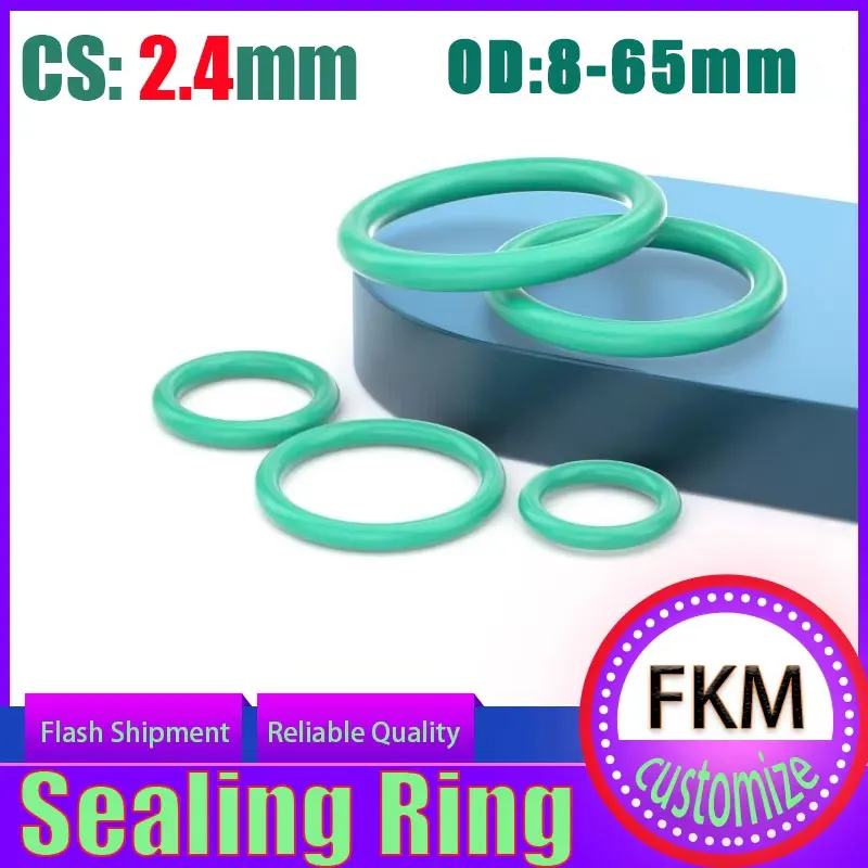 

FKM CS 2.4mm Large Fluorocarbon O-Rings Thickness for Extreme Environments Sealing Ring Shock Pad O-ring Seal 8mm To 65mm