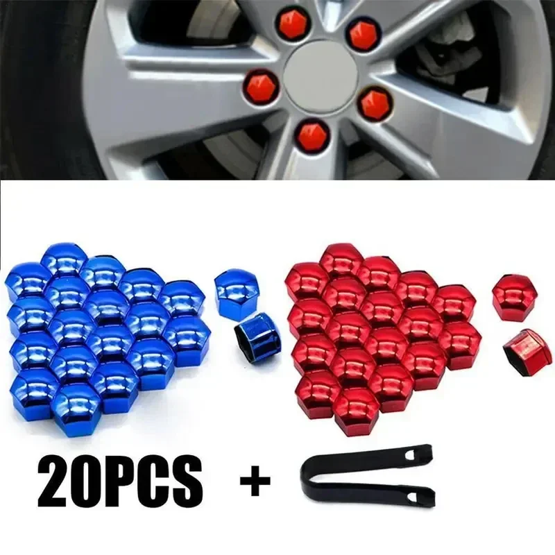 17/19/21mm 20Pcs Car Wheel Nut Caps  Auto Hub Screw Cover Bolt Rims Exterior Decoration Special Socket Protection Dust Proof