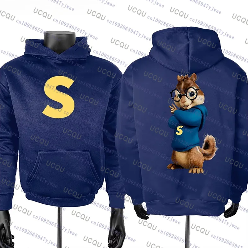 Alvin and The Chipmunks S A T Letter Cosplay Hooded Cartoon Alvin And The Chipmunks Valentine's Day Family Cosplay Kid Hoodies