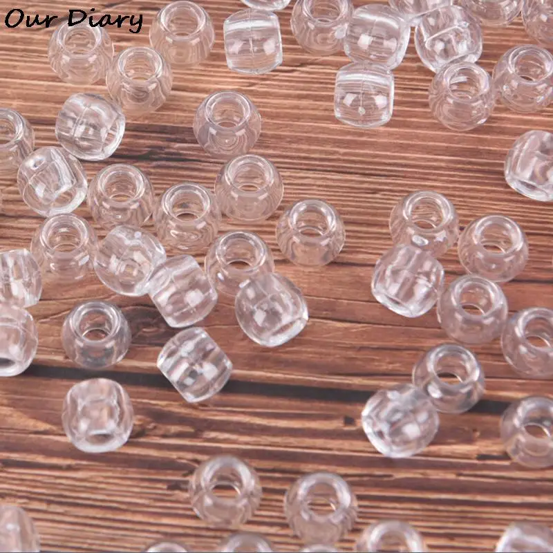 100pcs Dreadlock Beads Rings For Hair Accessories Transparent Big Hole Braids Acrylic Hair Braid Dread