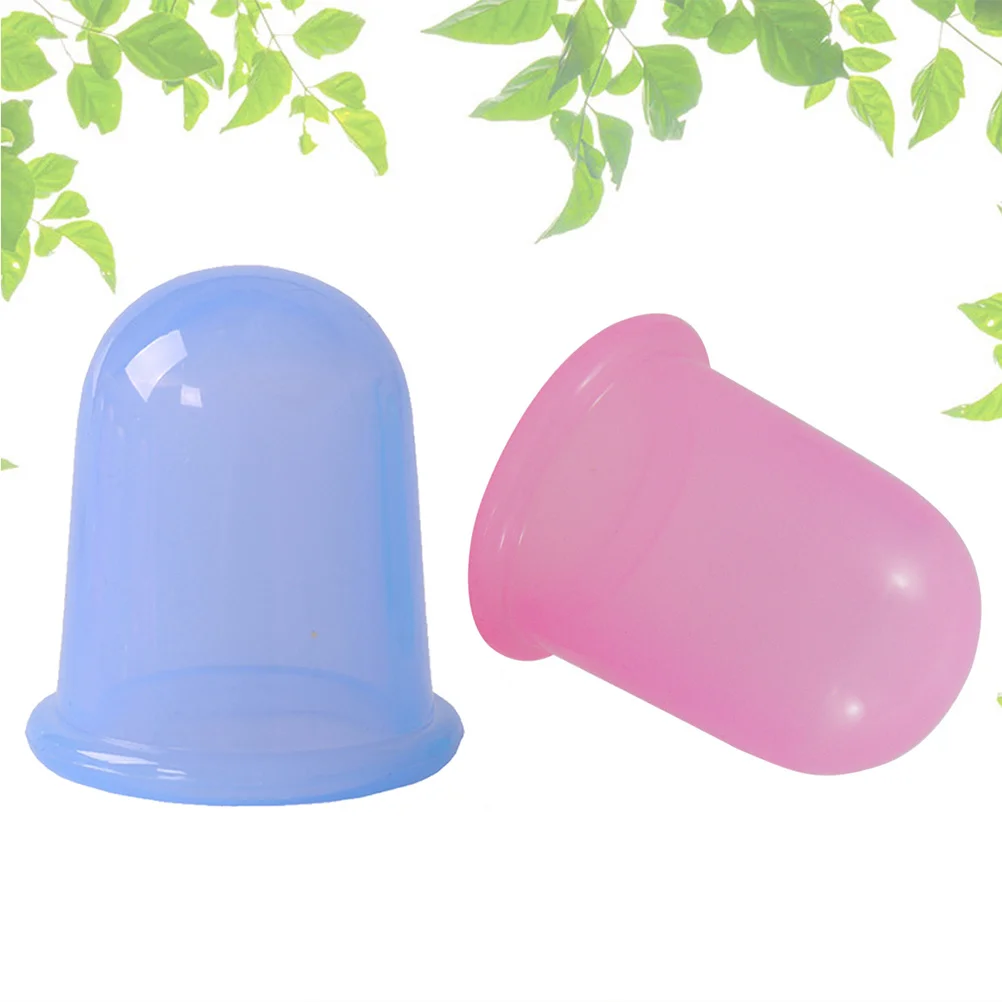 

2Pcs Silicone Cupping Cups Strong Suction Vacuum Body Therapy Device for Massage Blood Circulation and Immune Boost Blue Pink