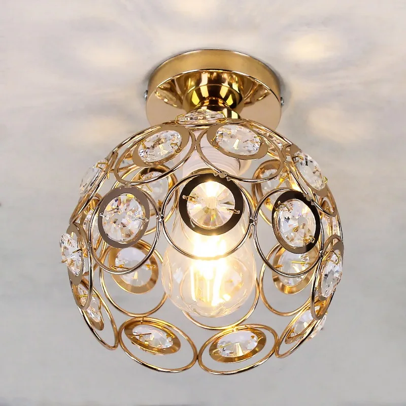 Imagem -03 - Led Semi Flush Mount Crystal Ceiling Light Lâmpadas do Quarto Eletrodomésticos Decoração de Interiores Luminárias Retro E27 Oficial