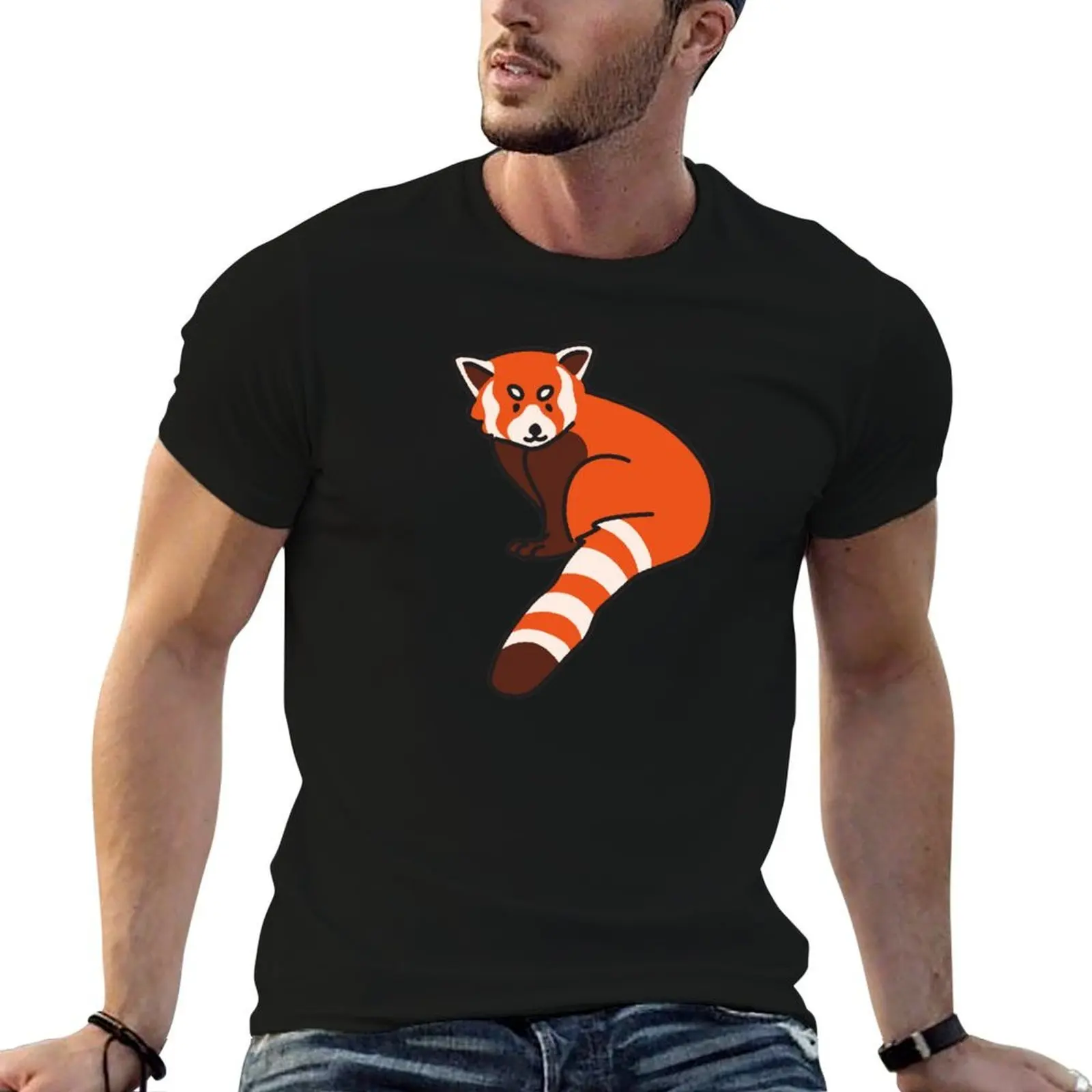 Cute Red Panda Adorable Endangered Species Animal T-Shirt t shirts for man cotton funny t shirt man casual T-Shirt