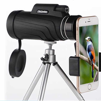 Powerful 40X60 HD Monocular Telescope Phone Camera Zoom Starscope Tripod Telescope Phone Clip for Outdoor Camping Accessories