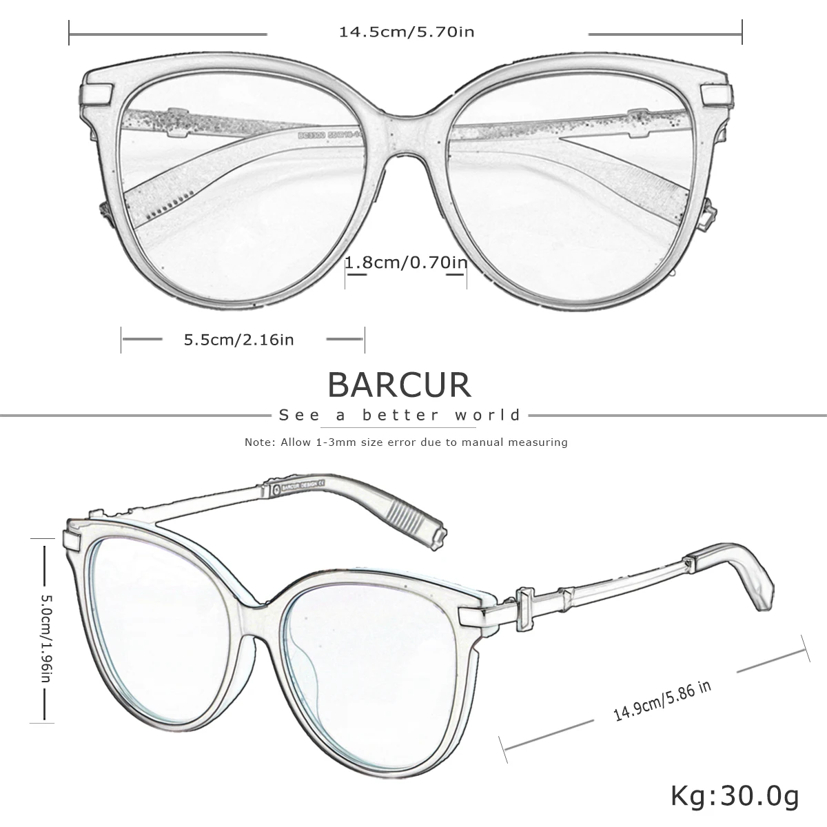 BARCUR Occhiali da sole da donna squisiti, lussuosi ed eleganti, montature Cat Eye, confezione del marchio Best Friend resistente ai raggi UV