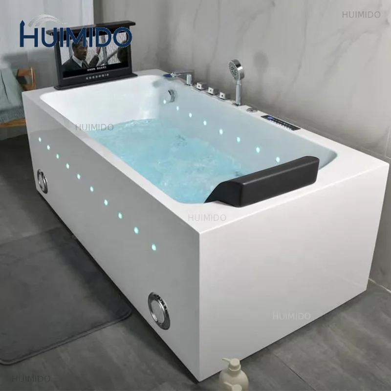 &c Modern Design Air Jetted Freestanding Best Adult Acrylic Whirlpool Bathtub Hydro massage Bathtub With Tv