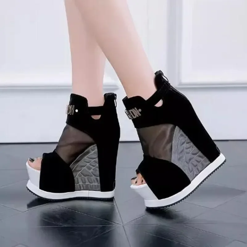 NEUE Luxus Frauen Sandalen Sommer Plattform Keile Schuhe Frau Mit Hohen Absätzen 13cm Mode Damen Schuh Bequem Zapatillas De mujer