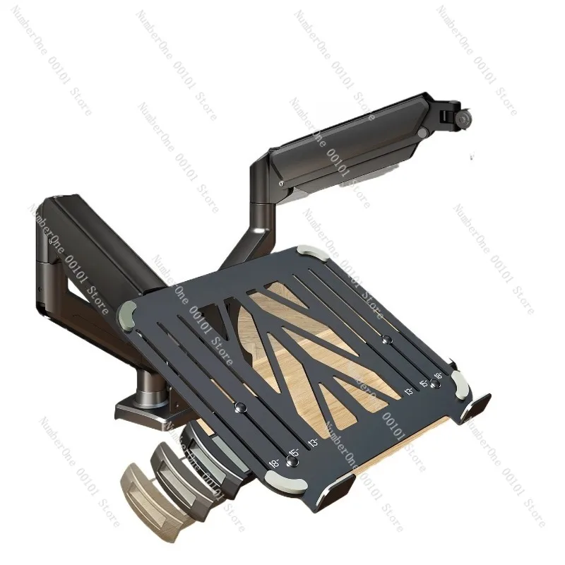 Office Desktop Laptop Monitor Combo Stand Dual Screen Computer 2 in 1 Riser Base Elevated Notebook Floating Tray Holder