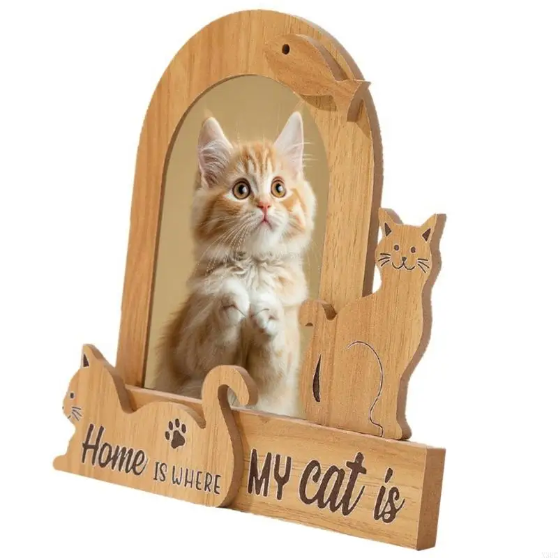 Pet Loss Sympathy Gift Wooden Picture Frame for Photo Dog Cats Memorial Photo Display Holders With Support Home Decors X3UC