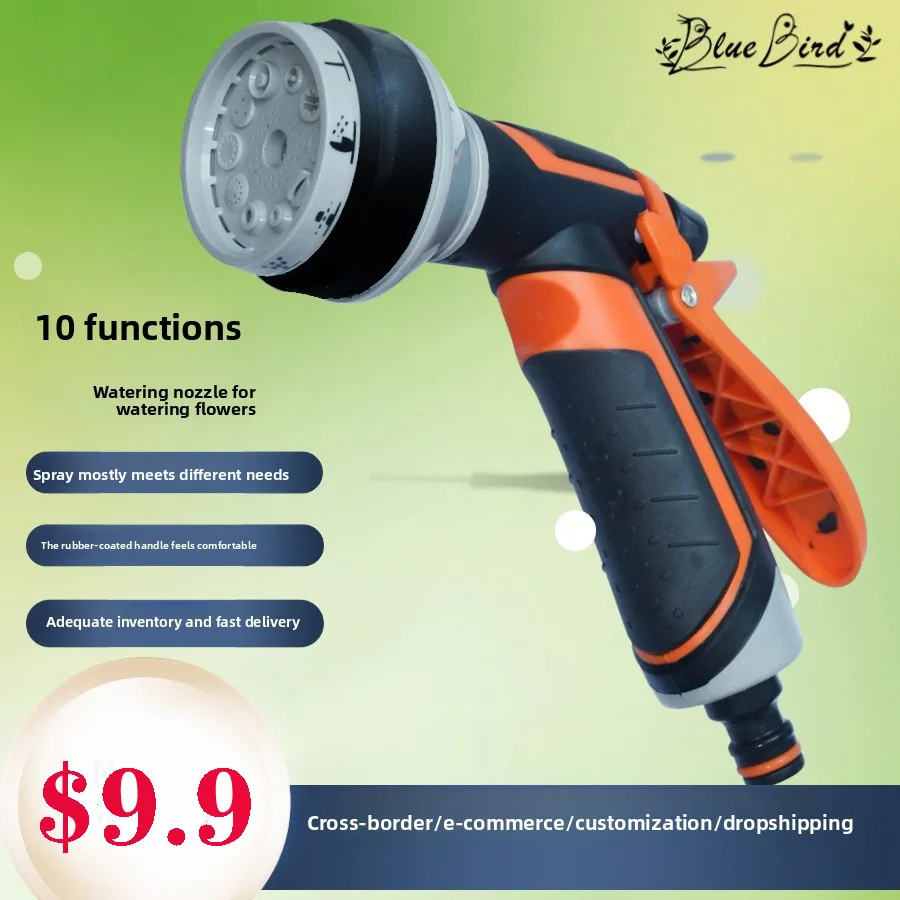 

Premium 10-Function Watering Gun Multifunction Garden Hose Sprinkler High Pressure Nozzle for Car Wash Garden Watering Cleaning