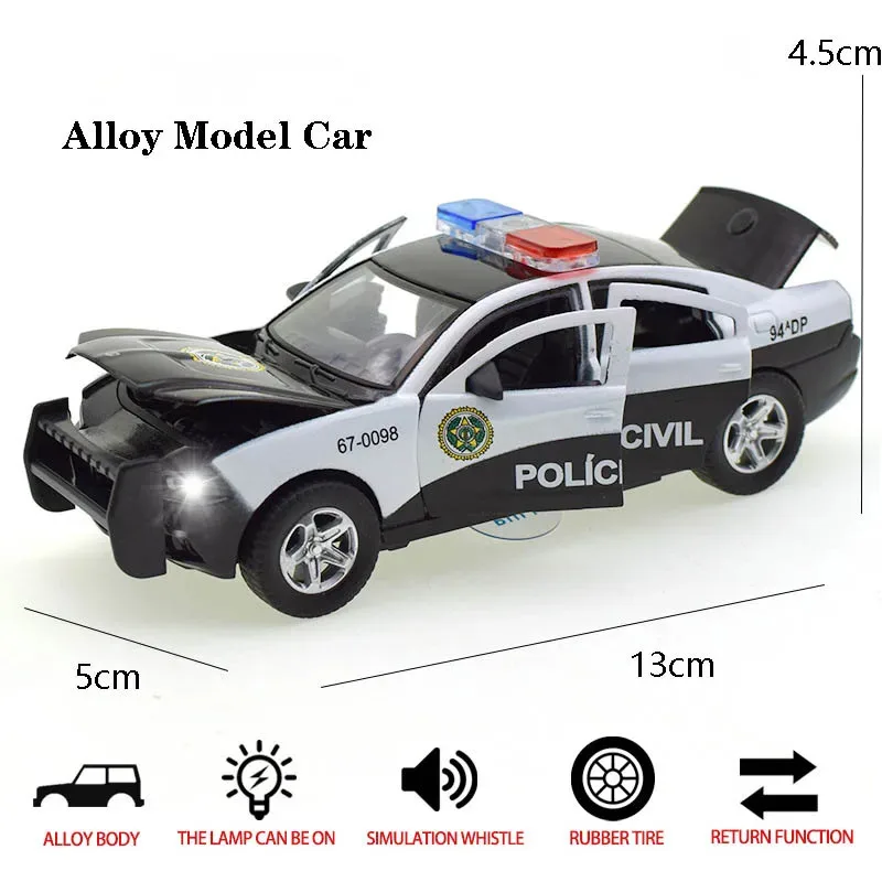 Alloy Diecasts Simulation Model Toy Cars Pull Back Light And Sound Collection Metal Vehicles Ornament For Kids Gifts