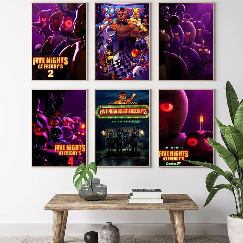 FNAF Five-nights-At-Freddys Ultimate Group Painting Calligraphy HD Canvas Poster living room bedroom bar aesthetic decoration