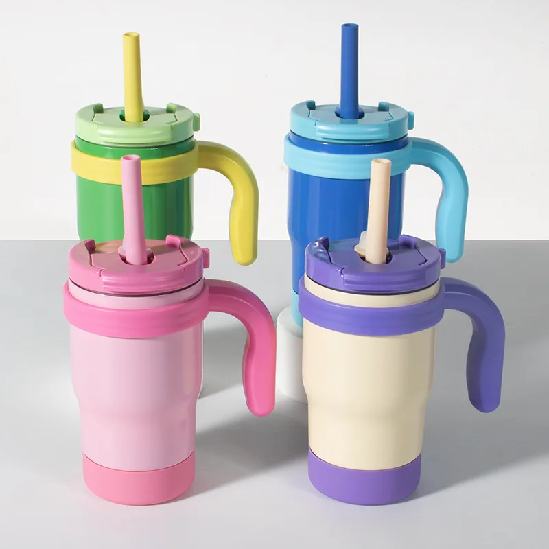 

Hot-selling handle car cup new 20oz304 stainless steel thermos cup straw double drinking cup