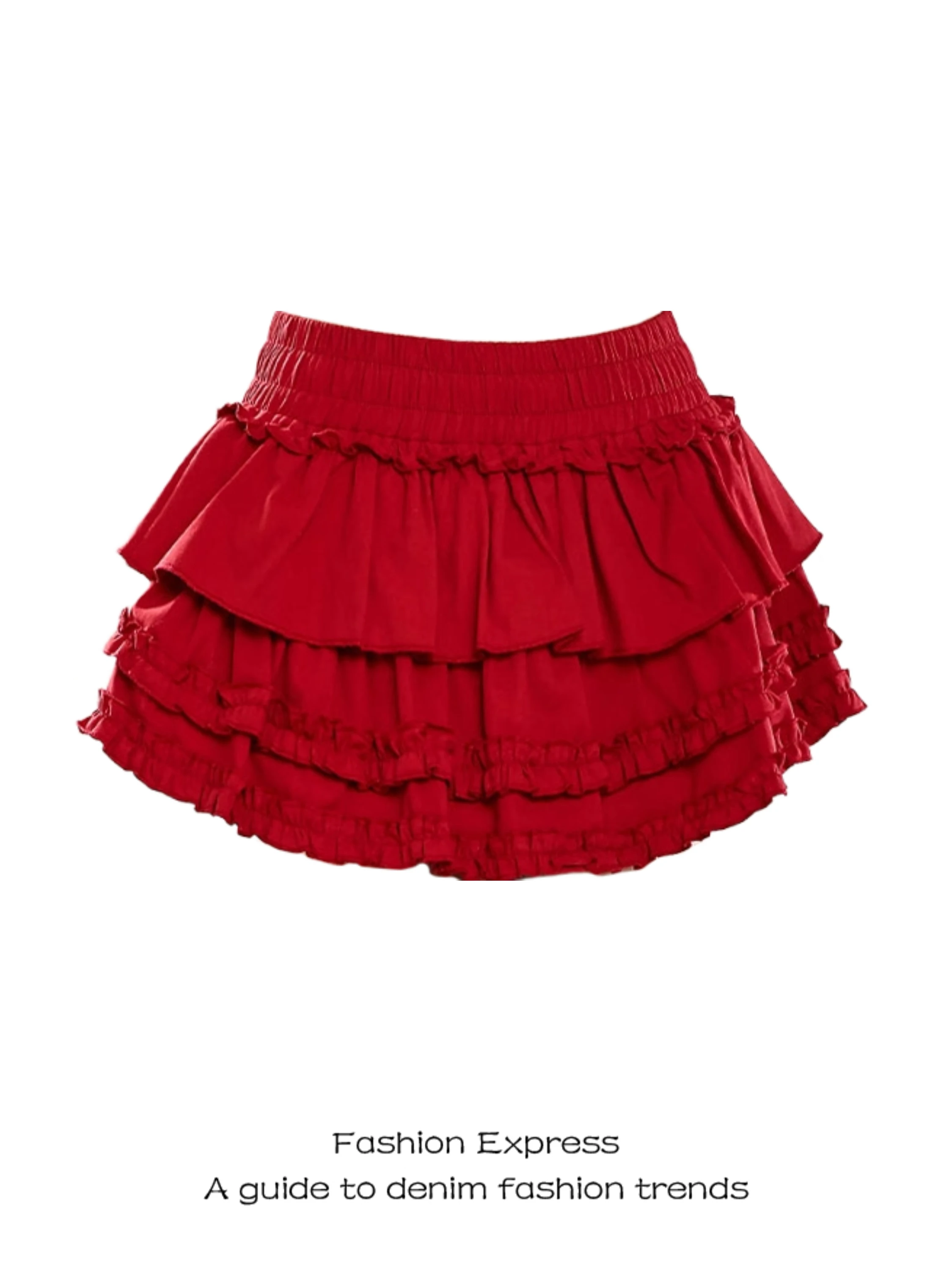 

Red Cake Sle A-Line High Waist Skirt Women's Summer Sweet Ballet Flared ort Skirt Anti-Light Walking Skirt