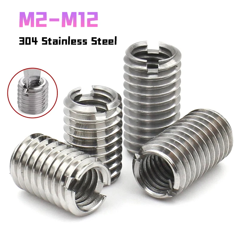 Sotted Inside Outside Thread Adapter Screw Nuts Insert Sleeve Converter Nut Coupler M2 M2.5~M5 M6 M8 M10 M12 304 Stainless Steel