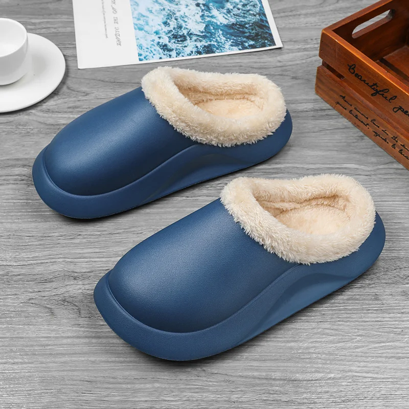 Slippers Platform Huis Katoenen Schoeisel Waterdicht Antislip Slijtvast Comfortabel Houden Warm Slip-On Plus Fluwelen Model