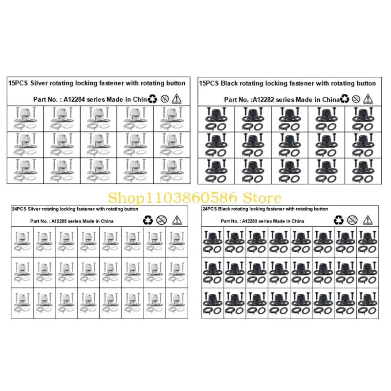 242A Rotating Locking Fasteners for Canvas Covers, Metal Turn Button Hardware with Screws for Motorhome Boat Tent Tarp Mounting