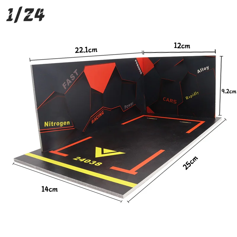 Modèle De Parking LED 1/24 – Garage De Stationnement Pour Voiture Miniature – Éclairage Chaud, Montage Facile (25x14x9,2 Cm)