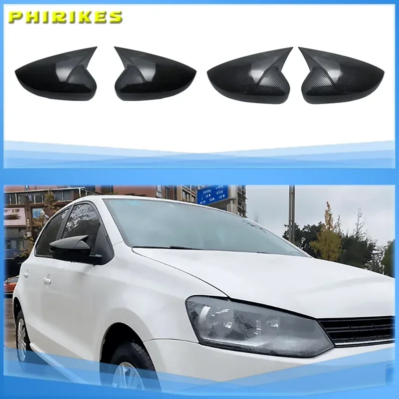 

Gloss Black Side Wing Rear View Rearview Mirror Cover Case Caps Shell Replace For Volkswagen For VW Polo Mk5 6R 6C V 2009-2017