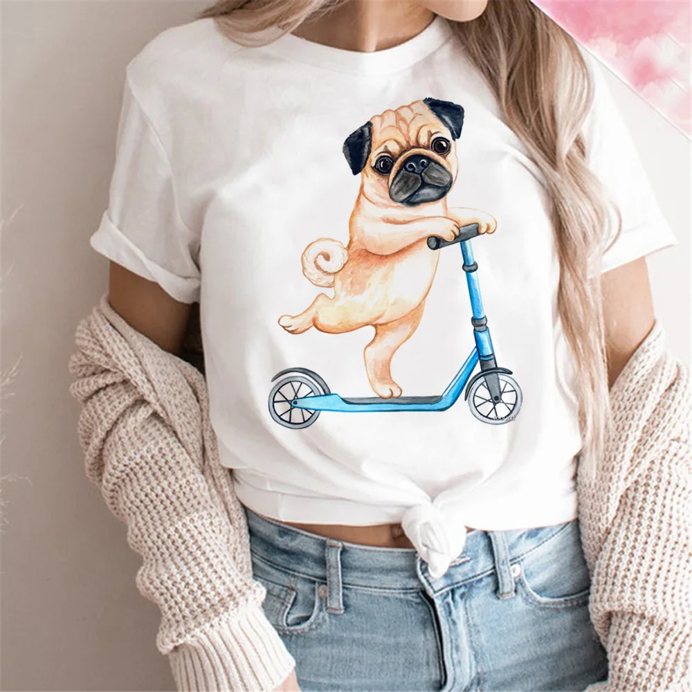 Pug t-shirts women graphic t shirt female Japanese manga clothes