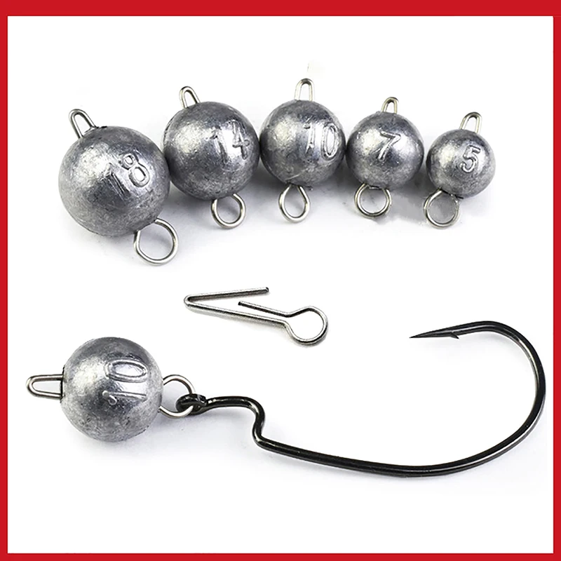 10PCS/Lot Jig Head Bullet Weights Soft Lure Group 3g-14g Hook Aggravated Fishing Sinker Fishing Accesories