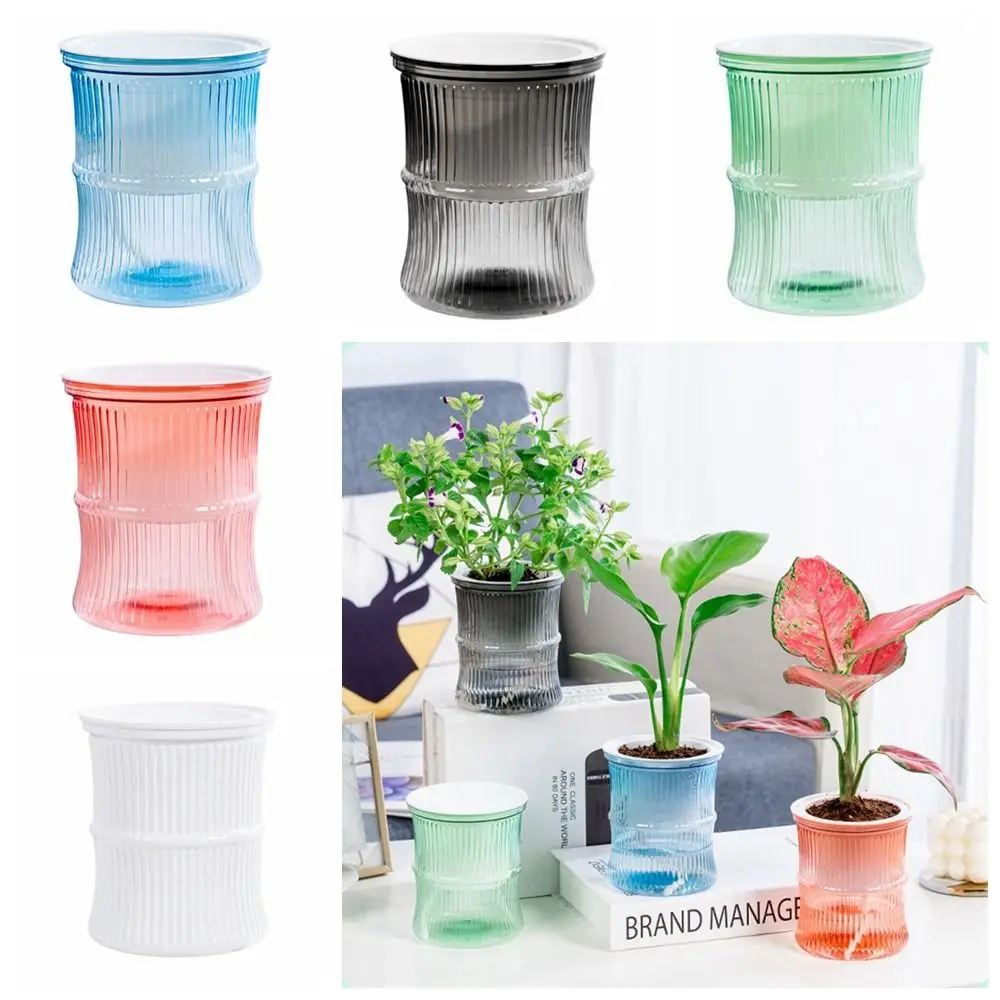 Safety Self-absorbing Plant Pot Odorless Wear-resistant Imitation Glass Flower Pot Hydroponic Lazy Hydroponic Flower Pot Office