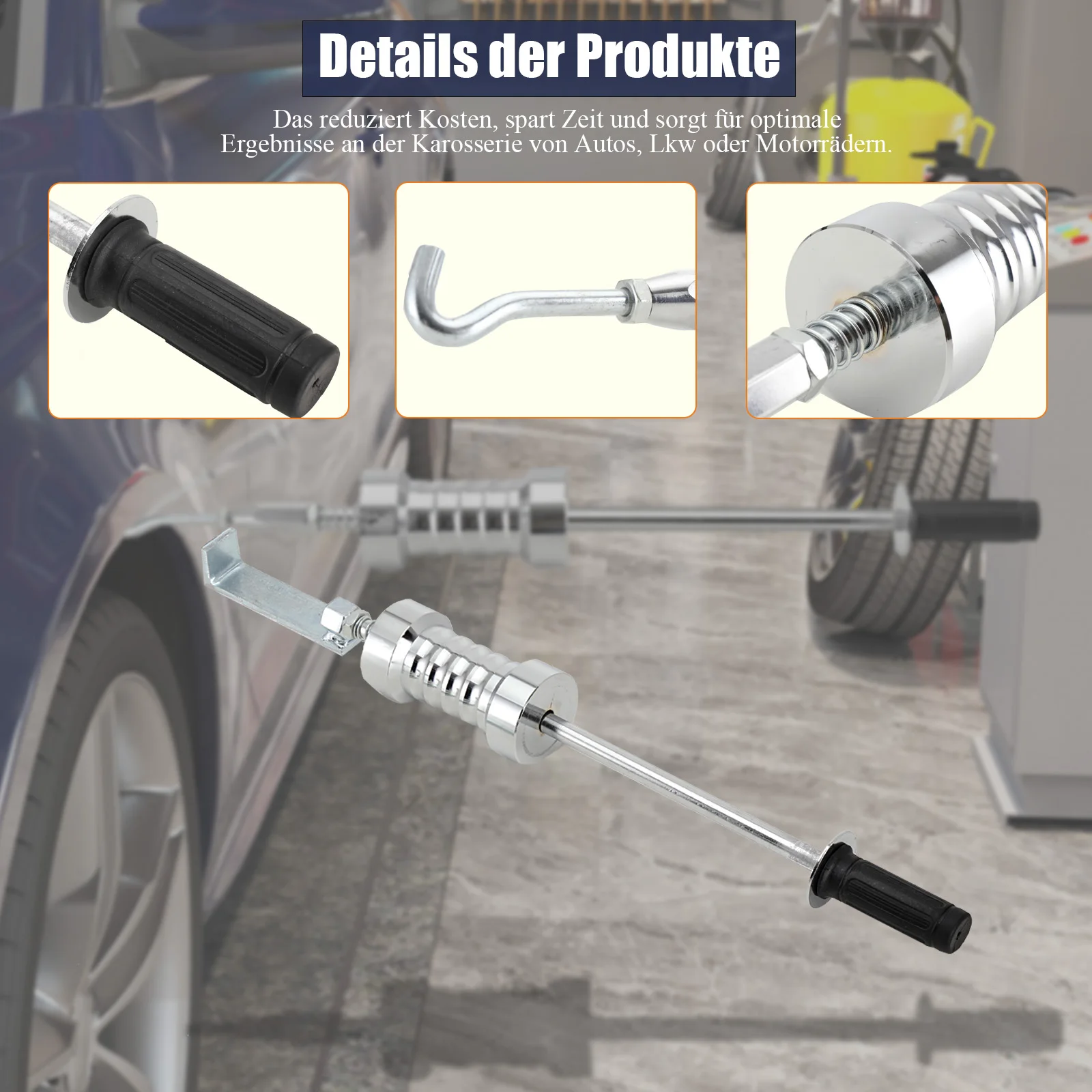 8 kg Schwerlast-Schiebehammer-Dellenentferner, Karosseriereparaturwerkzeug für Auto, LKW, Motorrad, Stahlkonstruktion zur Dellenentfernung, 8 kg Schiebehammer-Dellenentferner,