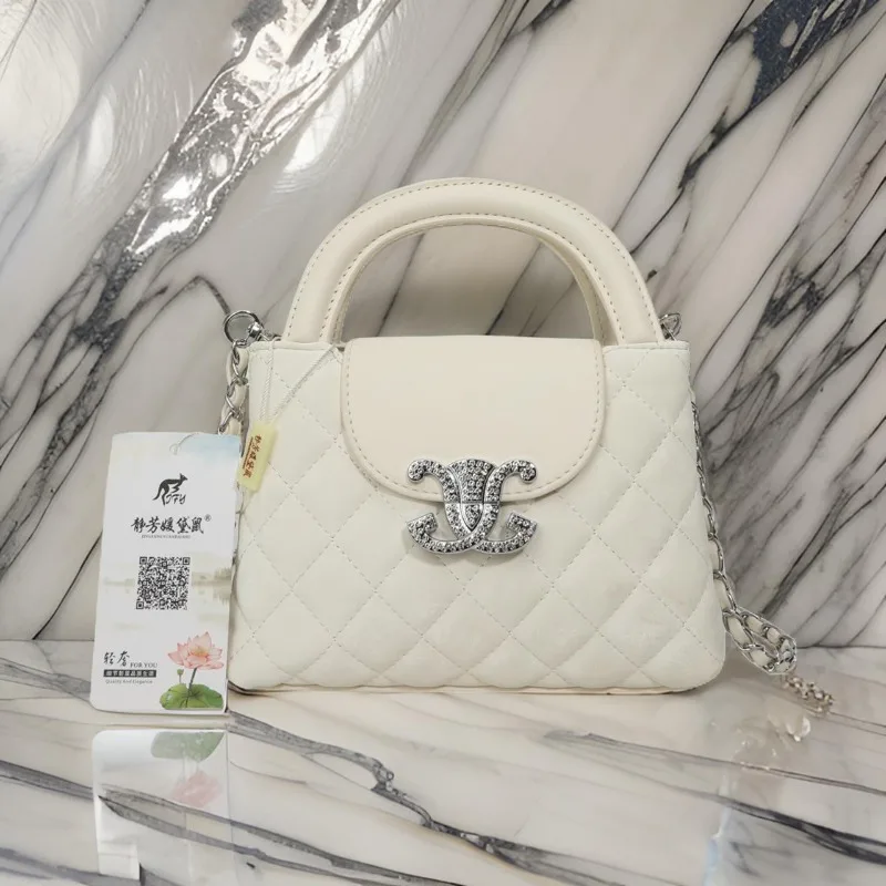 

Trendy Paris Fashion Tote Bag For Women Chic Crossbody Messenger Purse Vintage Solid Color Leather Minimalist High-End Shopper