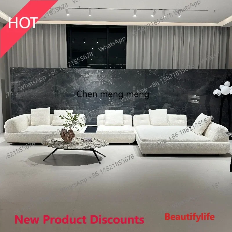 

P32 Italian minimalist super moon sofa living room large flat layer fabric sofa combination corner designer