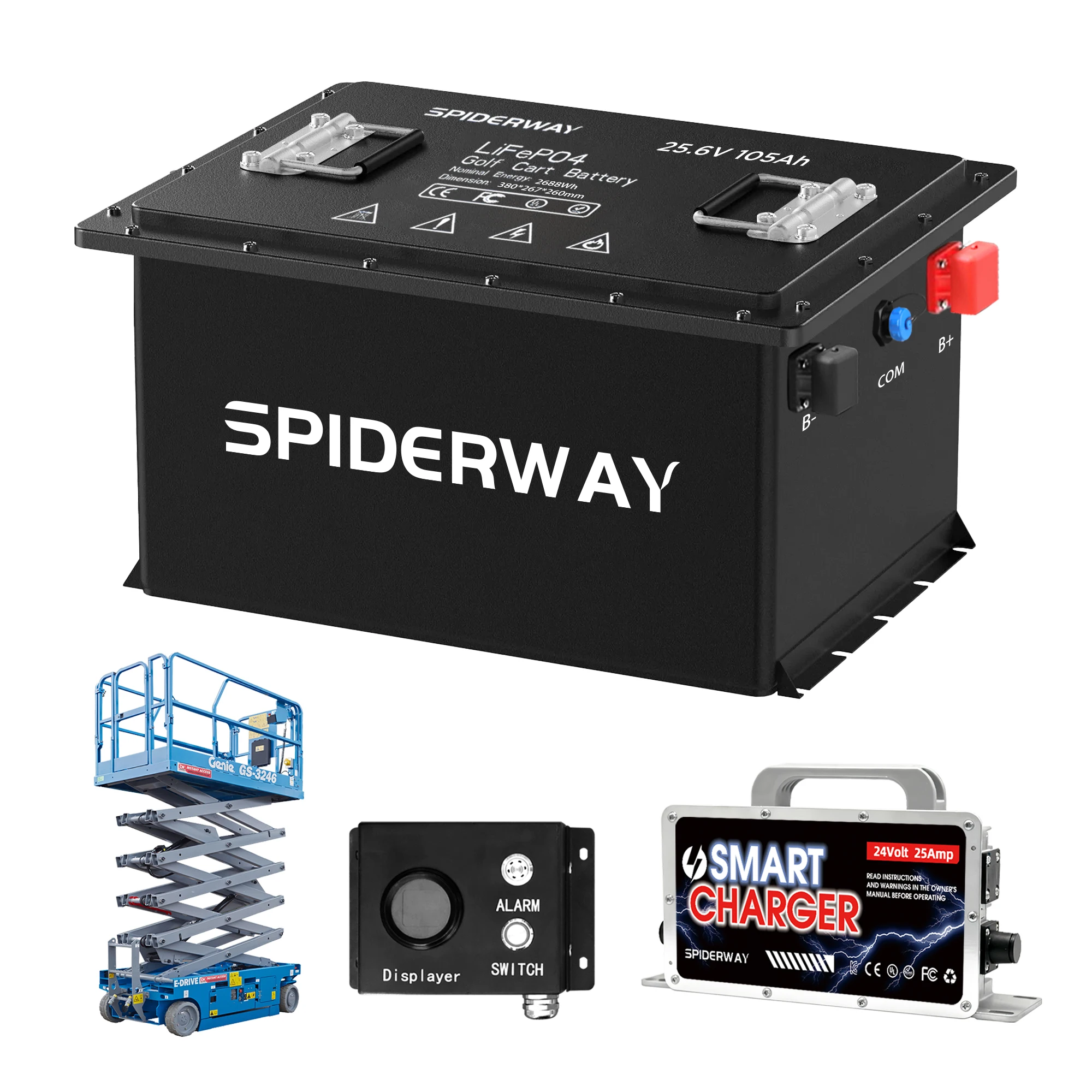 

24V(25.6V) 105Ah LiFePO4 Lithium Battery for Genie Skyjack JLG Boom Scissor Lift