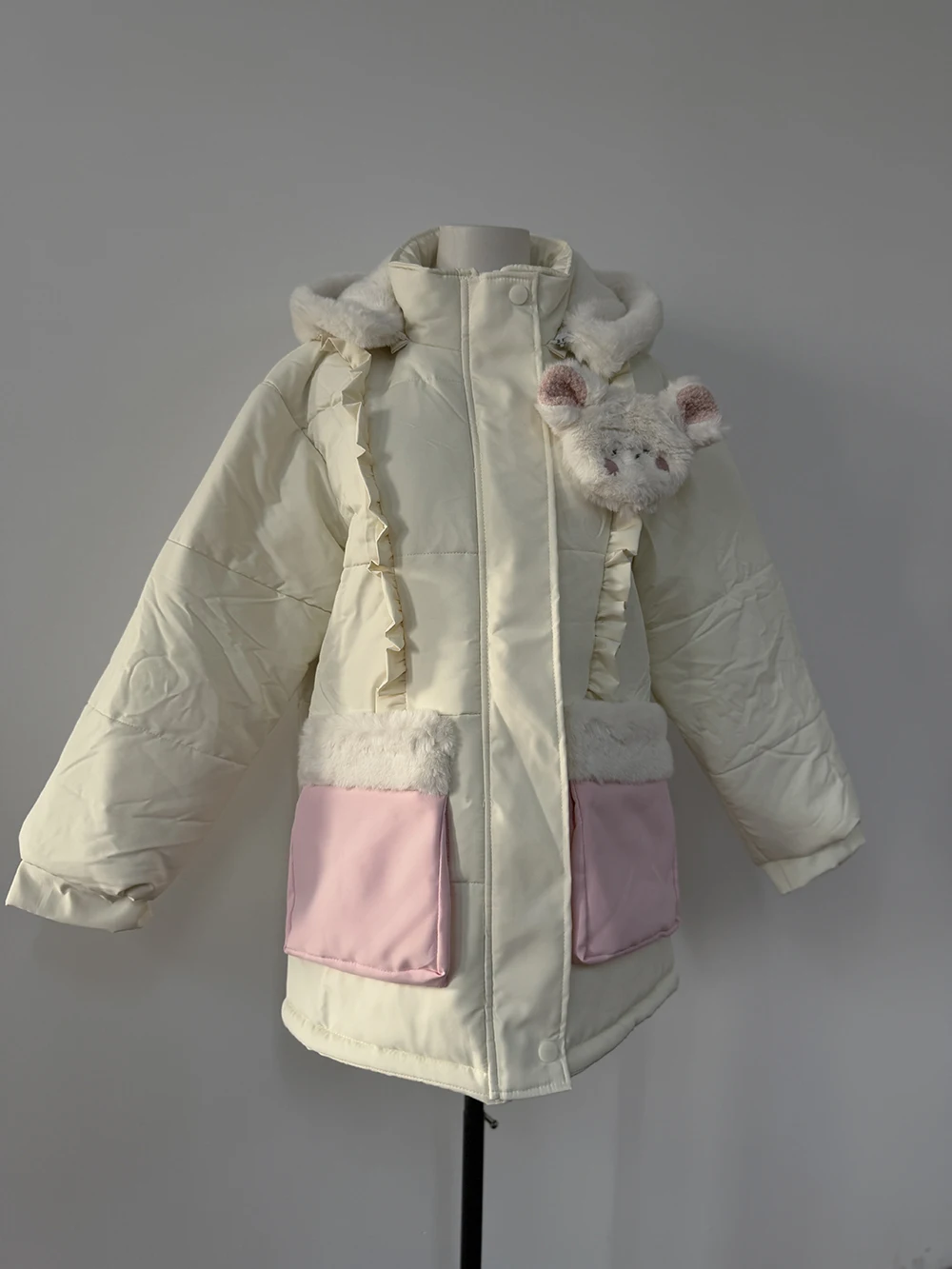 2024 nuovo simpatico gatto dopamina con cappuccio stile ragazza top spessi moda di nicchia autunno e inverno giacche da donna cappotto invernale