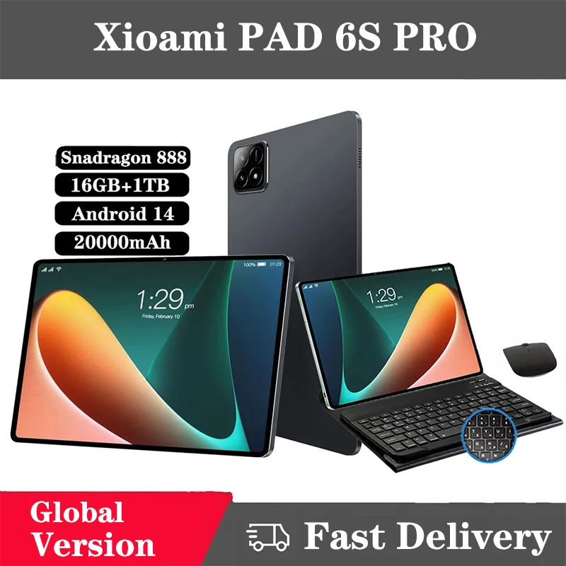 

Global Version XioamI Pad 6S Pro Tablet Android 14 11inch HD 16GB+1T 20000mAh 5G Dual SIM Bluetooth WiFi GPS WPS Tablets PC 2025