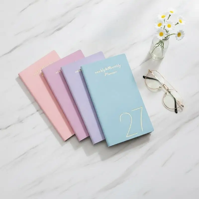 2027 A6 Portable Planner 365-Day Time Management Organizer with Bookmark 60 Sheets (120 Pages) Daily Journal & Schedule Notebook