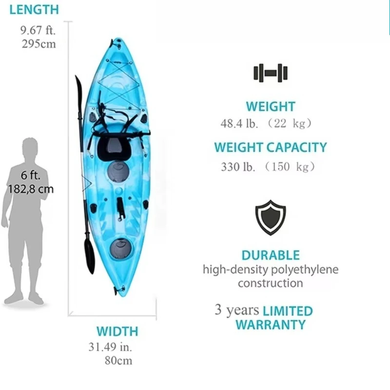 Fishing Kayak Plastic Single Paddle Canoe Sit on Top Cheap Price Touring Kayak for Sale 25 Ningbo Kano Support 2 Years