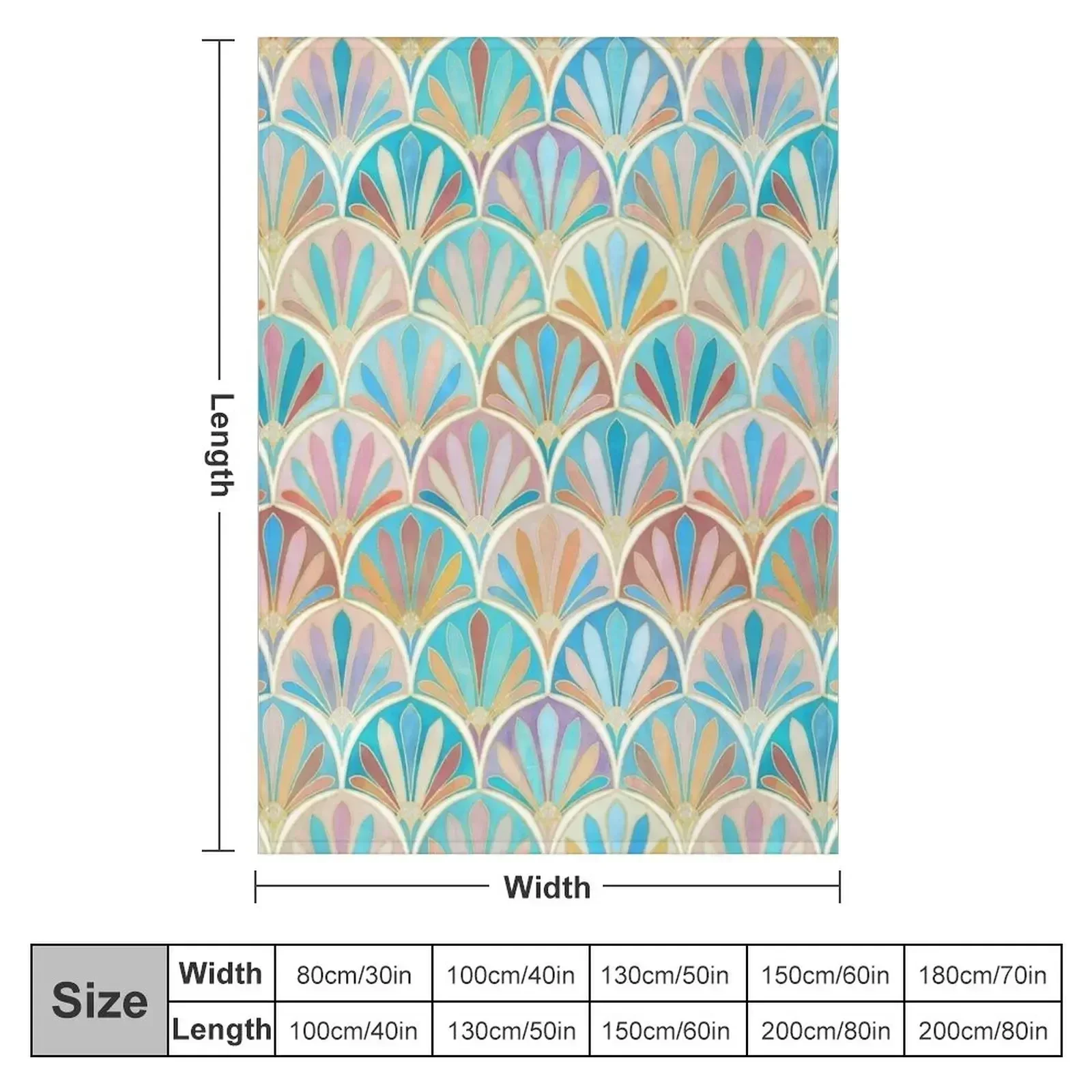Vintage Twenties Art Deco Pastel Pattern Throw Blanket couch cozy soft plush fuzzy picnic outdoor blanket