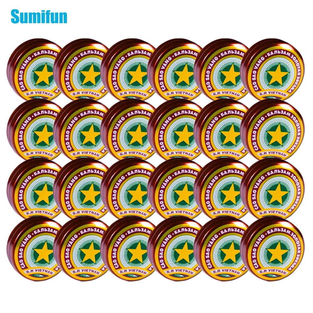 

20Pcs/Set Original Vietnam Golden Star Cream Mint Cooling Oil Mosquito Bites Itching Ointment Relieve Cold Headache Plaster 4g