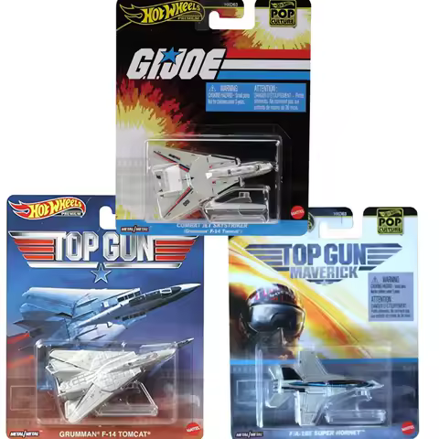 Original Hot Wheels Premium 1/64 Metal Plane Model Top Gun MAVERICK F/A 18-E SUPER HORNET F-14 Tom Cat Diecast Plane Jet F18